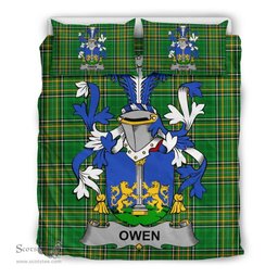 Irish Owen Coat of Arms Family Crest Ireland Bedding Set Irish National Tartan Irish County Bedding Set Duvet Covers