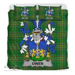 Irish Owen Coat of Arms Family Crest Ireland Bedding Set Irish National Tartan Irish County Bedding Set Duvet Covers