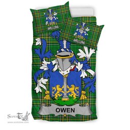 Irish Owen Coat of Arms Family Crest Ireland Bedding Set Irish National Tartan Irish County Bedding Set Duvet Covers