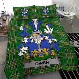 Irish Owen Coat of Arms Family Crest Ireland Bedding Set Irish National Tartan Irish County Bedding Set Duvet Covers