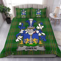Irish Owen Coat of Arms Family Crest Ireland Bedding Set Irish National Tartan Irish County Bedding Set Duvet Covers