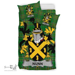 Irish Nunn Coat of Arms Family Crest Ireland Bedding Set Irish National Tartan Irish County Bedding Set Duvet Covers