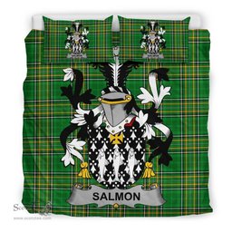 Irish Salmon Coat of Arms Family Crest Ireland Bedding Set Irish National Tartan Irish County Bedding Set Duvet Covers