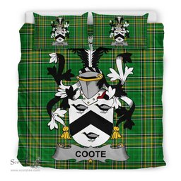 Irish Coote Coat of Arms Family Crest Ireland Bedding Set Irish National Tartan Irish County Bedding Set Duvet Covers