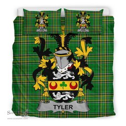 Irish Tyler Coat of Arms Family Crest Ireland Bedding Set Irish National Tartan Irish County Bedding Set Duvet Covers