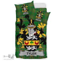 Irish Tyler Coat of Arms Family Crest Ireland Bedding Set Irish National Tartan Irish County Bedding Set Duvet Covers
