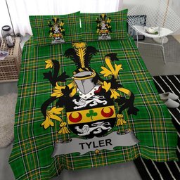 Irish Tyler Coat of Arms Family Crest Ireland Bedding Set Irish National Tartan Irish County Bedding Set Duvet Covers