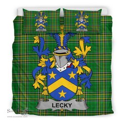 Irish Lecky or Lackey Coat of Arms Family Crest Ireland Bedding Set Irish National Tartan Irish County Bedding Set Duvet Covers