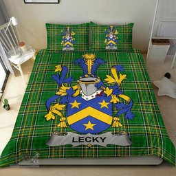Irish Lecky or Lackey Coat of Arms Family Crest Ireland Bedding Set Irish National Tartan Irish County Bedding Set Duvet Covers