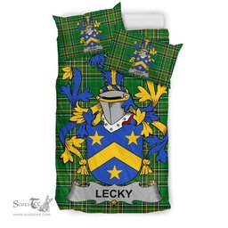 Irish Lecky or Lackey Coat of Arms Family Crest Ireland Bedding Set Irish National Tartan Irish County Bedding Set Duvet Covers