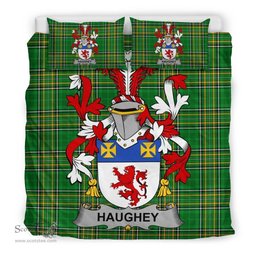 Irish Haugher or O'Haffey Coat of Arms Family Crest Ireland Bedding Set Irish National Tartan Irish County Bedding Set Duvet Covers