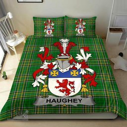Irish Haugher or O'Haffey Coat of Arms Family Crest Ireland Bedding Set Irish National Tartan Irish County Bedding Set Duvet Covers