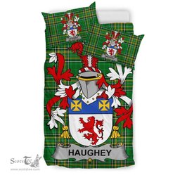 Irish Haugher or O'Haffey Coat of Arms Family Crest Ireland Bedding Set Irish National Tartan Irish County Bedding Set Duvet Covers