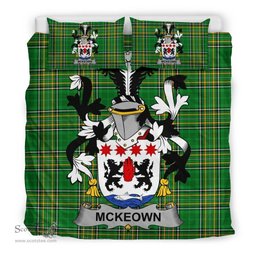 Irish McKeown or Keon Coat of Arms Family Crest Ireland Bedding Set Irish National Tartan Irish County Bedding Set Duvet Covers