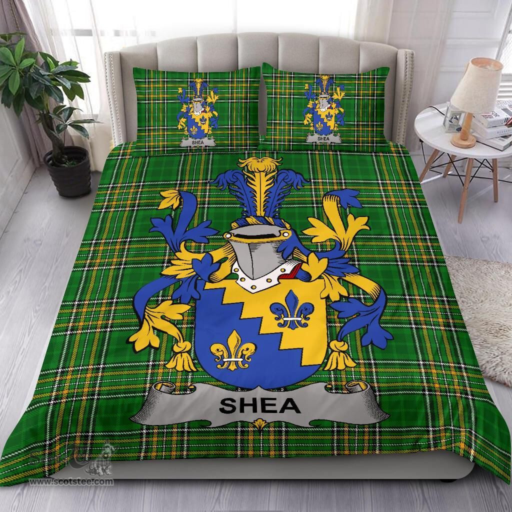 Irish Shea or O'Shee Coat of Arms Family Crest Ireland Bedding Set Irish National Tartan Irish County Bedding Set Duvet Covers