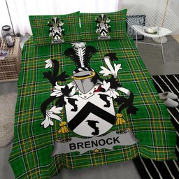 Irish Brenock Coat of Arms Family Crest Ireland Bedding Set Irish National Tartan Irish County Bedding Set Duvet Covers