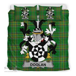 Irish Doolan or O'Doolan Coat of Arms Family Crest Ireland Bedding Set Irish National Tartan Irish County Bedding Set Duvet Covers