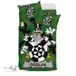 Irish Doolan or O'Doolan Coat of Arms Family Crest Ireland Bedding Set Irish National Tartan Irish County Bedding Set Duvet Covers