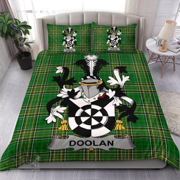 Irish Doolan or O'Doolan Coat of Arms Family Crest Ireland Bedding Set Irish National Tartan Irish County Bedding Set Duvet Covers