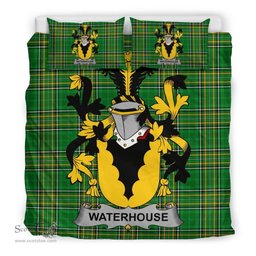 Irish Waterhouse Coat of Arms Family Crest Ireland Bedding Set Irish National Tartan Irish County Bedding Set Duvet Covers