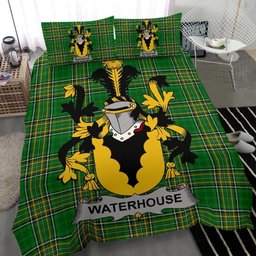 Irish Waterhouse Coat of Arms Family Crest Ireland Bedding Set Irish National Tartan Irish County Bedding Set Duvet Covers