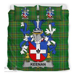 Irish Keenan or O'Kinahan Coat of Arms Family Crest Ireland Bedding Set Irish National Tartan Irish County Bedding Set Duvet Covers