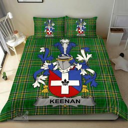 Irish Keenan or O'Kinahan Coat of Arms Family Crest Ireland Bedding Set Irish National Tartan Irish County Bedding Set Duvet Covers