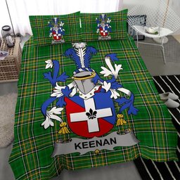Irish Keenan or O'Kinahan Coat of Arms Family Crest Ireland Bedding Set Irish National Tartan Irish County Bedding Set Duvet Covers