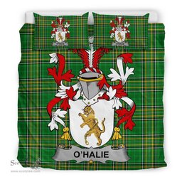 Irish Halie or O'Halie Coat of Arms Family Crest Ireland Bedding Set Irish National Tartan Irish County Bedding Set Duvet Covers