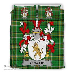 Irish Halie or O'Halie Coat of Arms Family Crest Ireland Bedding Set Irish National Tartan Irish County Bedding Set Duvet Covers