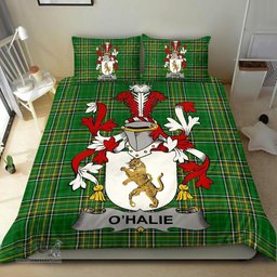 Irish Halie or O'Halie Coat of Arms Family Crest Ireland Bedding Set Irish National Tartan Irish County Bedding Set Duvet Covers