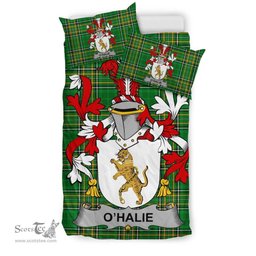 Irish Halie or O'Halie Coat of Arms Family Crest Ireland Bedding Set Irish National Tartan Irish County Bedding Set Duvet Covers