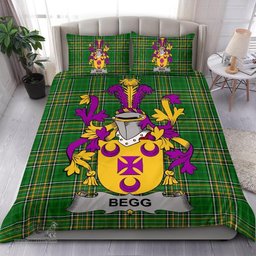 Irish Begg Coat of Arms Family Crest Ireland Bedding Set Irish National Tartan Irish County Bedding Set Duvet Covers