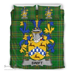 Irish Swift Coat of Arms Family Crest Ireland Bedding Set Irish National Tartan Irish County Bedding Set Duvet Covers