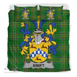Irish Swift Coat of Arms Family Crest Ireland Bedding Set Irish National Tartan Irish County Bedding Set Duvet Covers