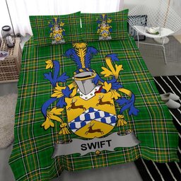 Irish Swift Coat of Arms Family Crest Ireland Bedding Set Irish National Tartan Irish County Bedding Set Duvet Covers