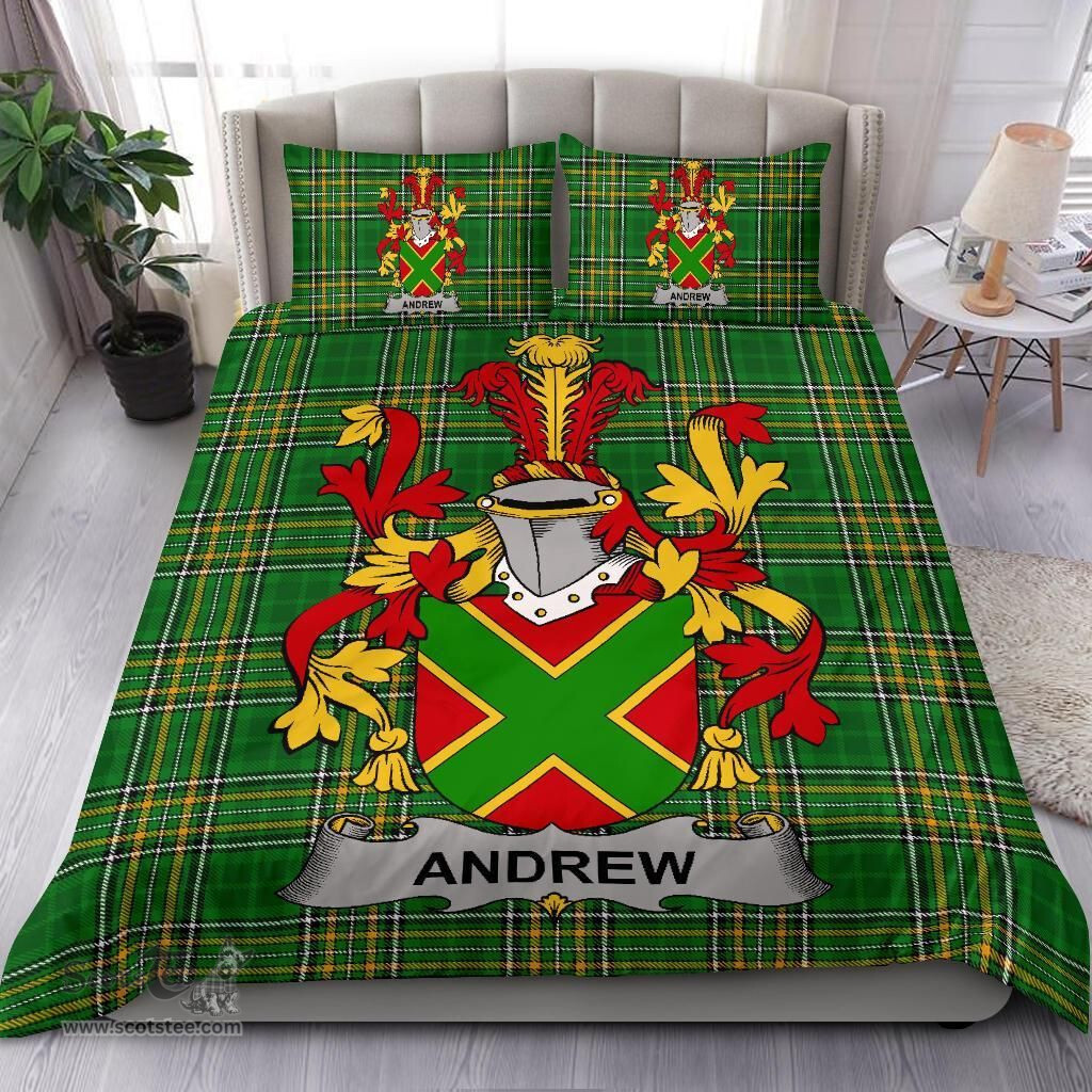 Irish Andrew Coat of Arms Family Crest Ireland Bedding Set Irish National Tartan Irish County Bedding Set Duvet Covers