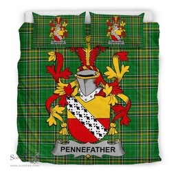 Irish Pennefather Coat of Arms Family Crest Ireland Bedding Set Irish National Tartan Irish County Bedding Set Duvet Covers