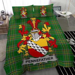 Irish Pennefather Coat of Arms Family Crest Ireland Bedding Set Irish National Tartan Irish County Bedding Set Duvet Covers