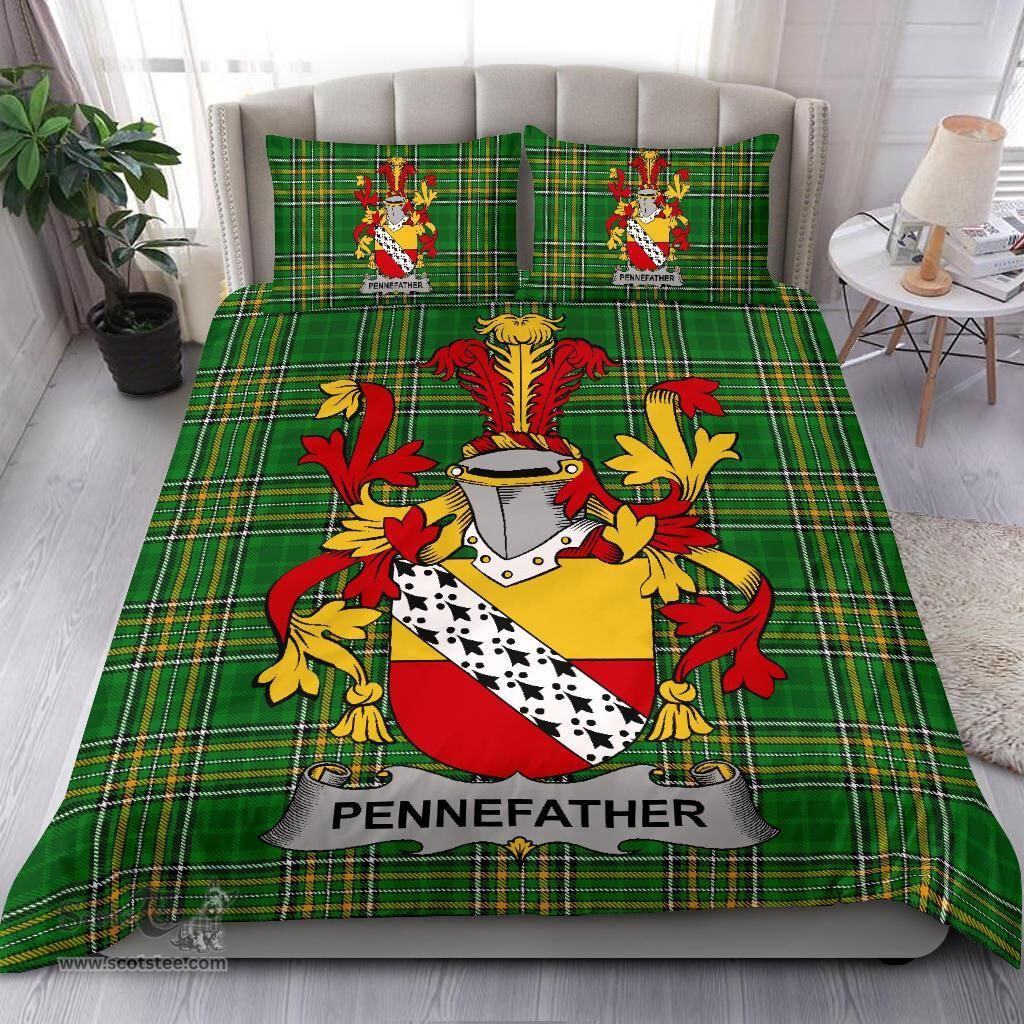 Irish Pennefather Coat of Arms Family Crest Ireland Bedding Set Irish National Tartan Irish County Bedding Set Duvet Covers
