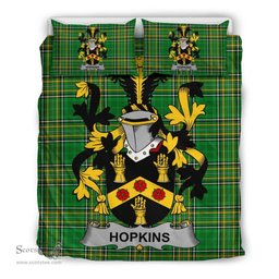 Irish Hopkins Coat of Arms Family Crest Ireland Bedding Set Irish National Tartan Irish County Bedding Set Duvet Covers