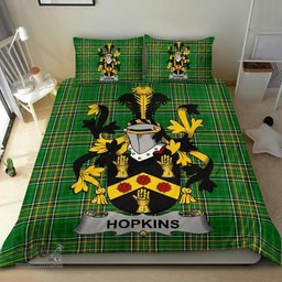 Irish Hopkins Coat of Arms Family Crest Ireland Bedding Set Irish National Tartan Irish County Bedding Set Duvet Covers