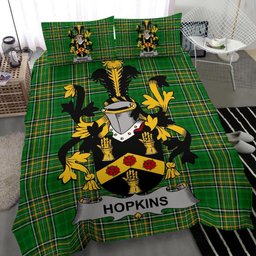 Irish Hopkins Coat of Arms Family Crest Ireland Bedding Set Irish National Tartan Irish County Bedding Set Duvet Covers