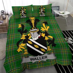Irish Waller Coat of Arms Family Crest Ireland Bedding Set Irish National Tartan Irish County Bedding Set Duvet Covers