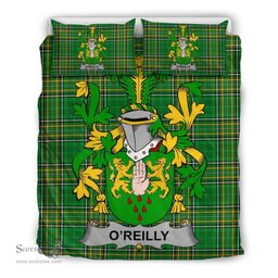 Irish Reilly or O'Reilly Coat of Arms Family Crest Ireland Bedding Set Irish National Tartan Irish County Bedding Set Duvet Covers