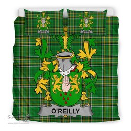 Irish Reilly or O'Reilly Coat of Arms Family Crest Ireland Bedding Set Irish National Tartan Irish County Bedding Set Duvet Covers