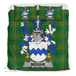 Irish Meighe Coat of Arms Family Crest Ireland Bedding Set Irish National Tartan Irish County Bedding Set Duvet Covers