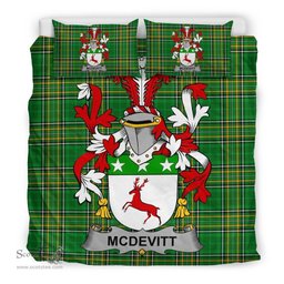Irish McDevitt Coat of Arms Family Crest Ireland Bedding Set Irish National Tartan Irish County Bedding Set Duvet Covers