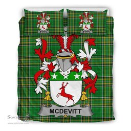 Irish McDevitt Coat of Arms Family Crest Ireland Bedding Set Irish National Tartan Irish County Bedding Set Duvet Covers