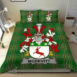 Irish McDevitt Coat of Arms Family Crest Ireland Bedding Set Irish National Tartan Irish County Bedding Set Duvet Covers